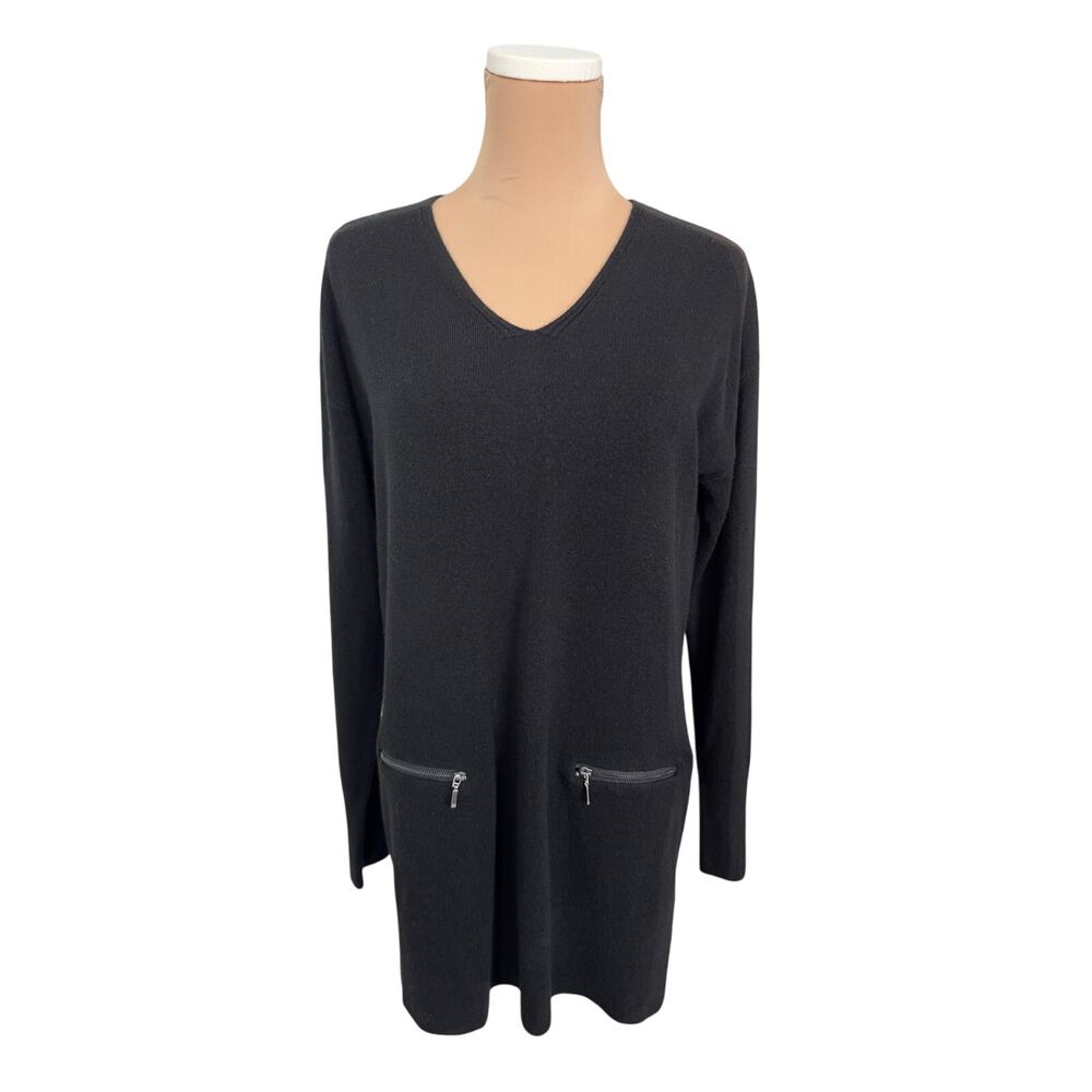 Ralsey Long Black Sweater Tunic or Short Dress Medium
